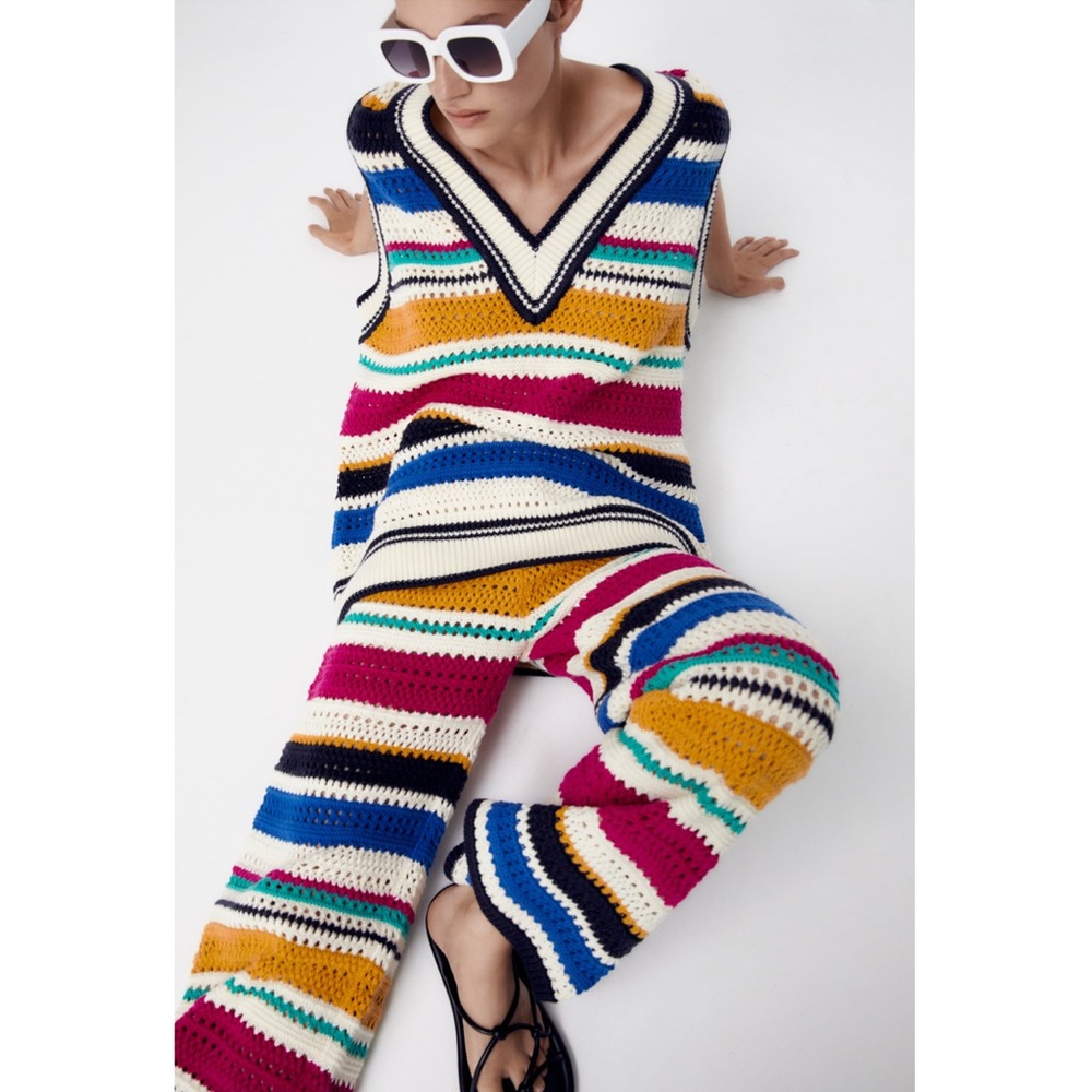 Zara Multicolor Striped Knit Set - Picture 9 of 14